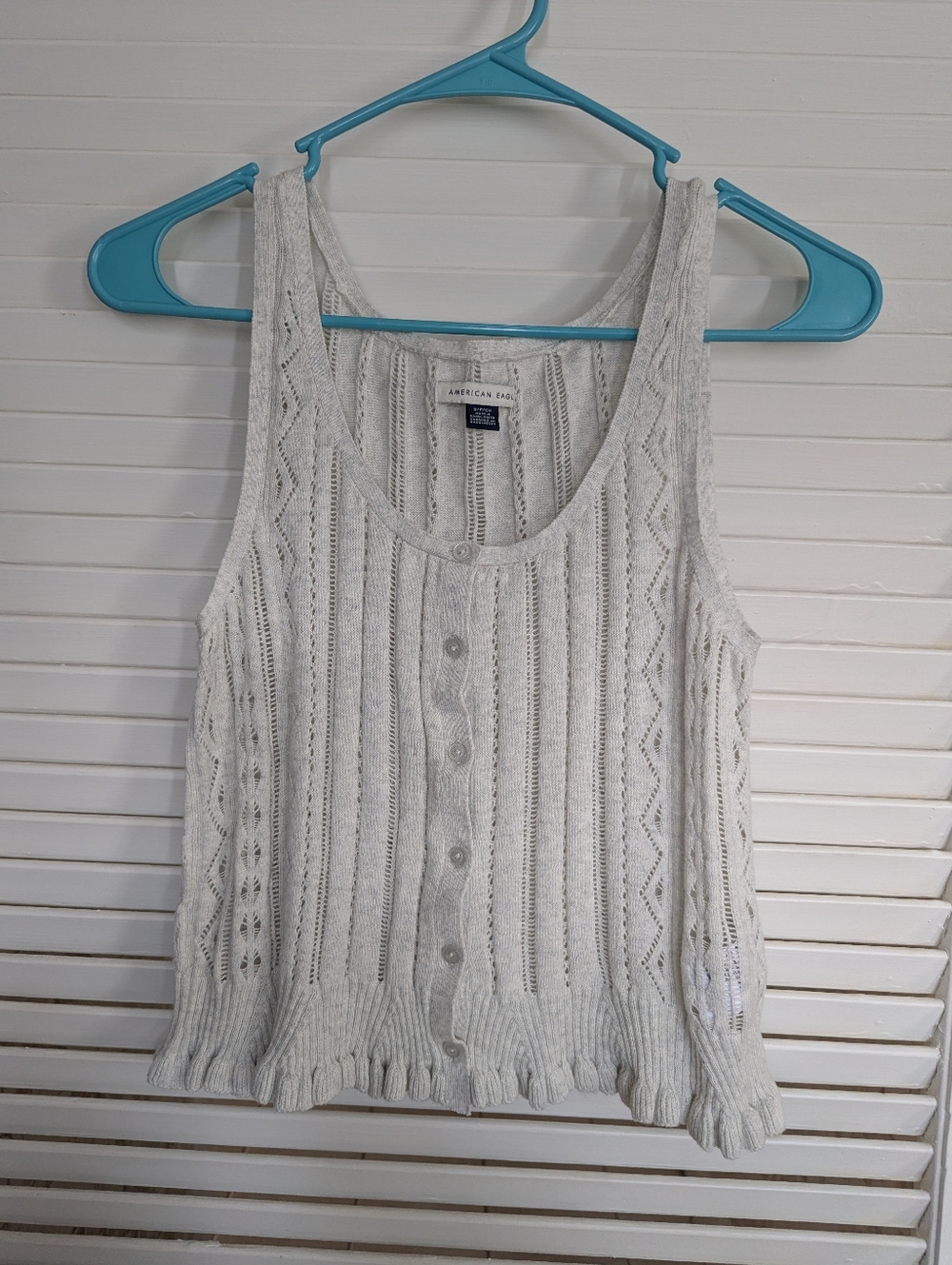 NWOT American Eagle Pointelle Peplum Sweater Tank Top Size S